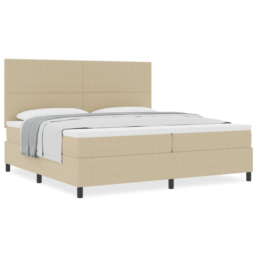 Boxspringbed Met Matras Lichtgroen Grijs 200X200 Cm Corduroy Stof