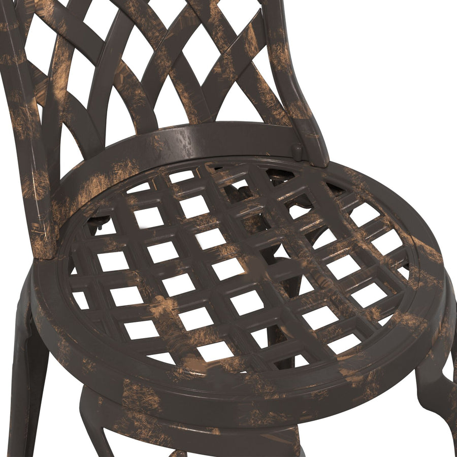 3-Delige Bistro Set Voor In De Tuin - Gietaluminium Brons