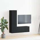 TV Cabinet Set 3 pcs Black Oak 130.5 x 30 x 140 cm Engineered Wood
