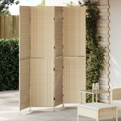 Room Dividers Hout, Stof , Hoog Opvouwbaar 200 cm Beige 4 panelen