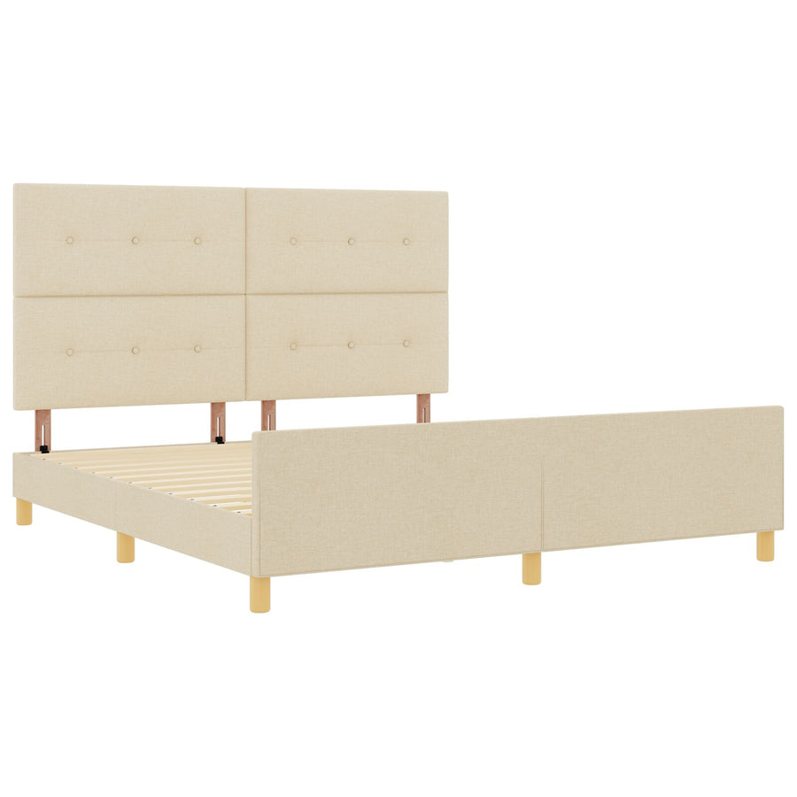 Bed Frame Crème 180X200 Cm Stof Crème