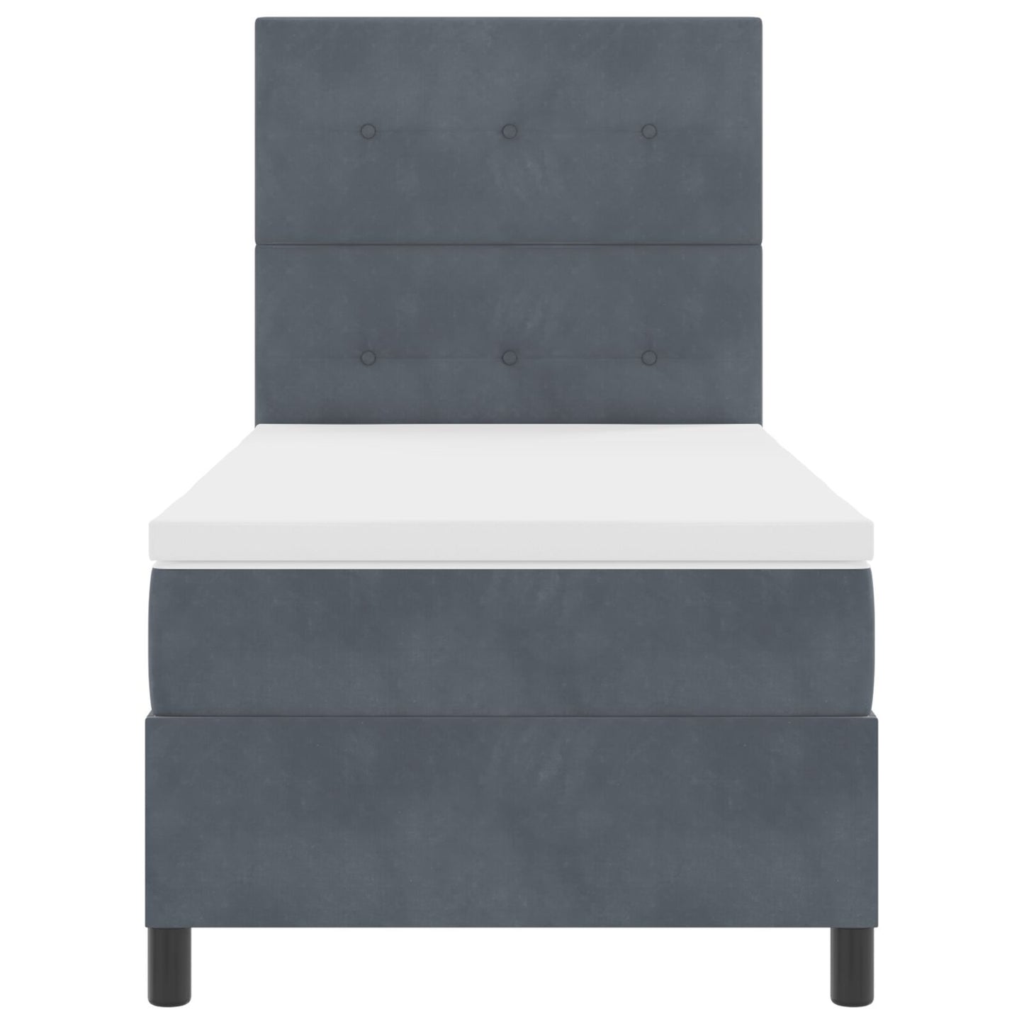 Boxspringbed Met Matras En Led Donkergrijs 90X190 Cm Fluweel Blauw