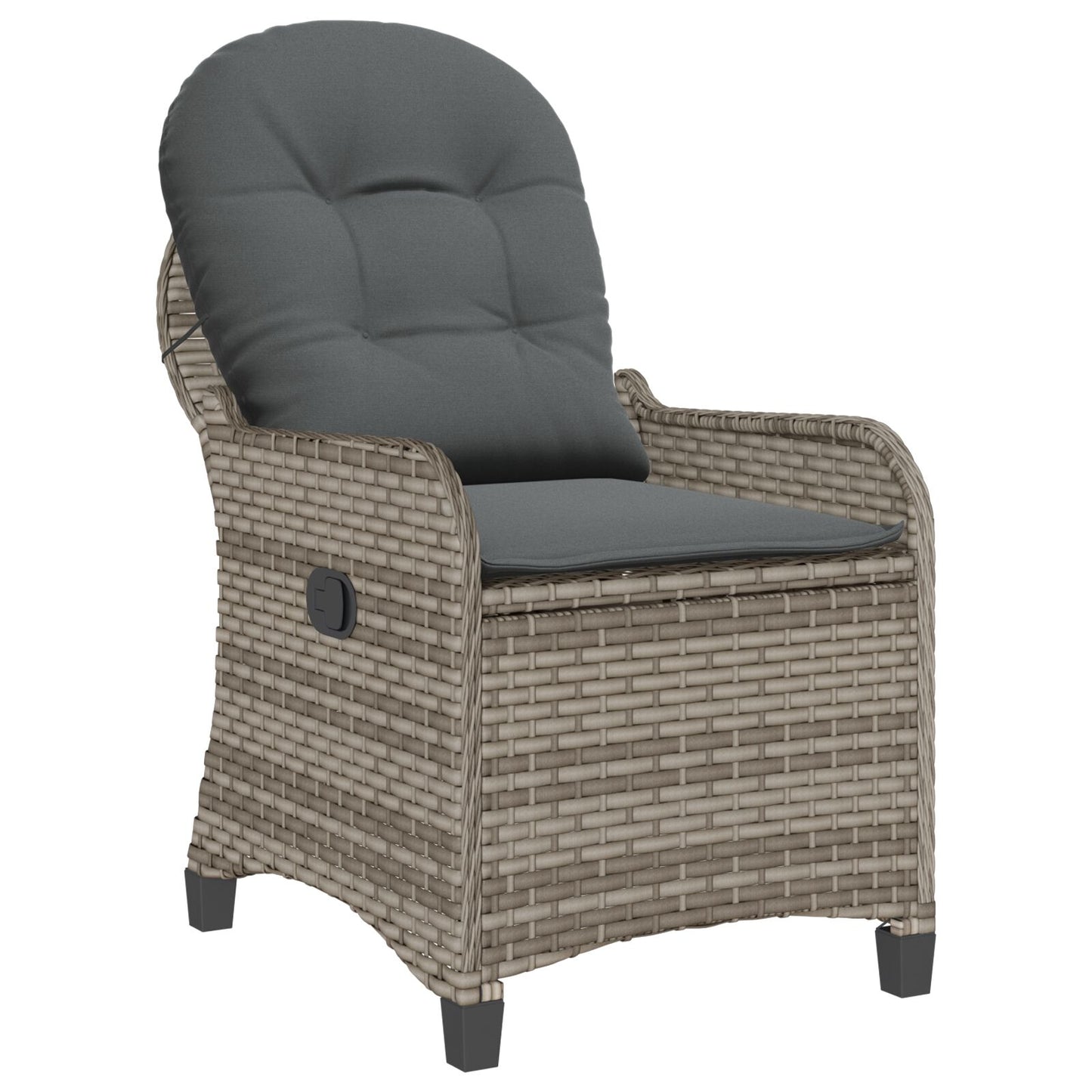 Relaxstoel Met Kussen Poly Rattan Grijs