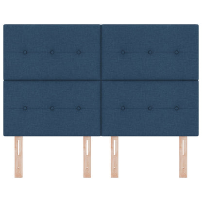 Hoofdbord Met Knoppen Gevoerd Stof Blauw 160 cm Hoog hoofdbord