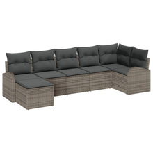 Tuin Sofa Set Set Van 7 Grijs Rattan, Polyester Kussens Tuin Sofa