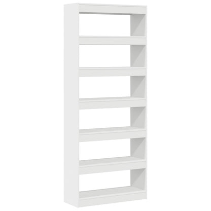 Witte Boekenplank Wit Bewerkt Hout 80 X 30 X 198 Cm Opslag