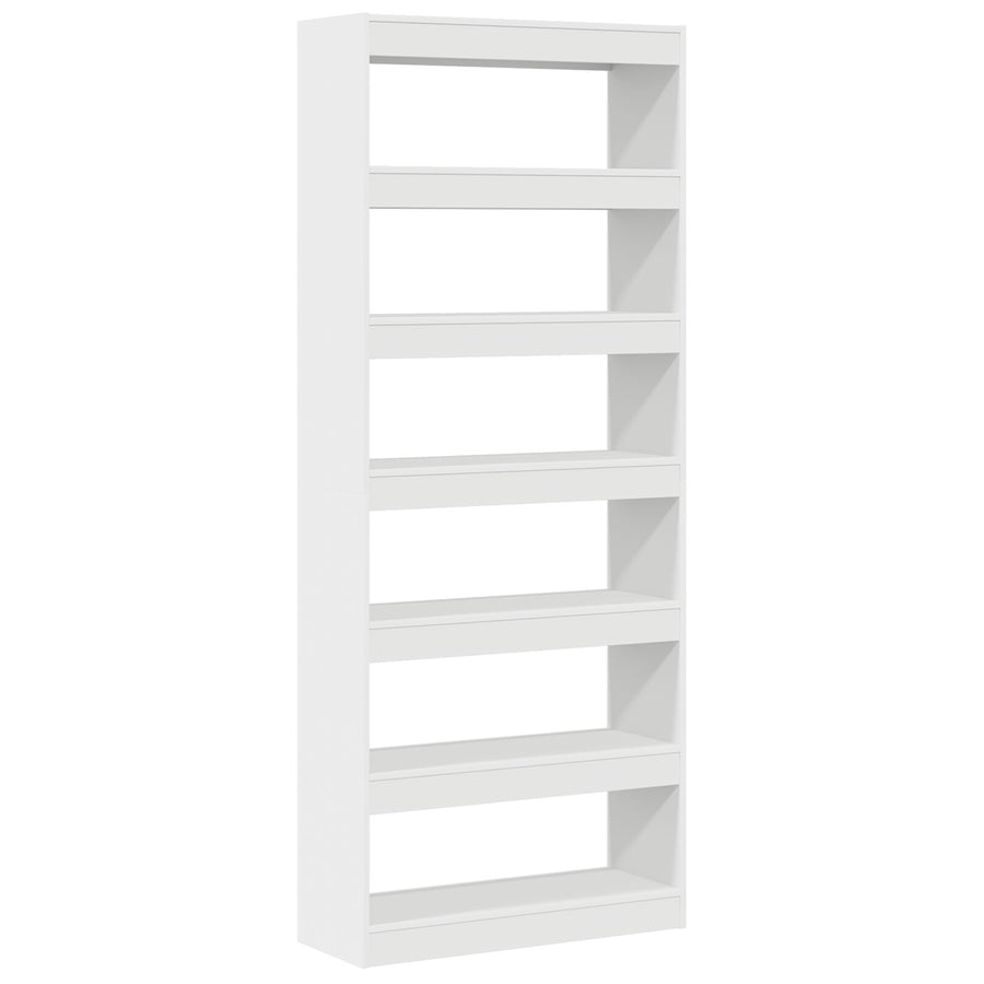Witte Boekenplank Wit Bewerkt Hout 80 X 30 X 198 Cm Opslag