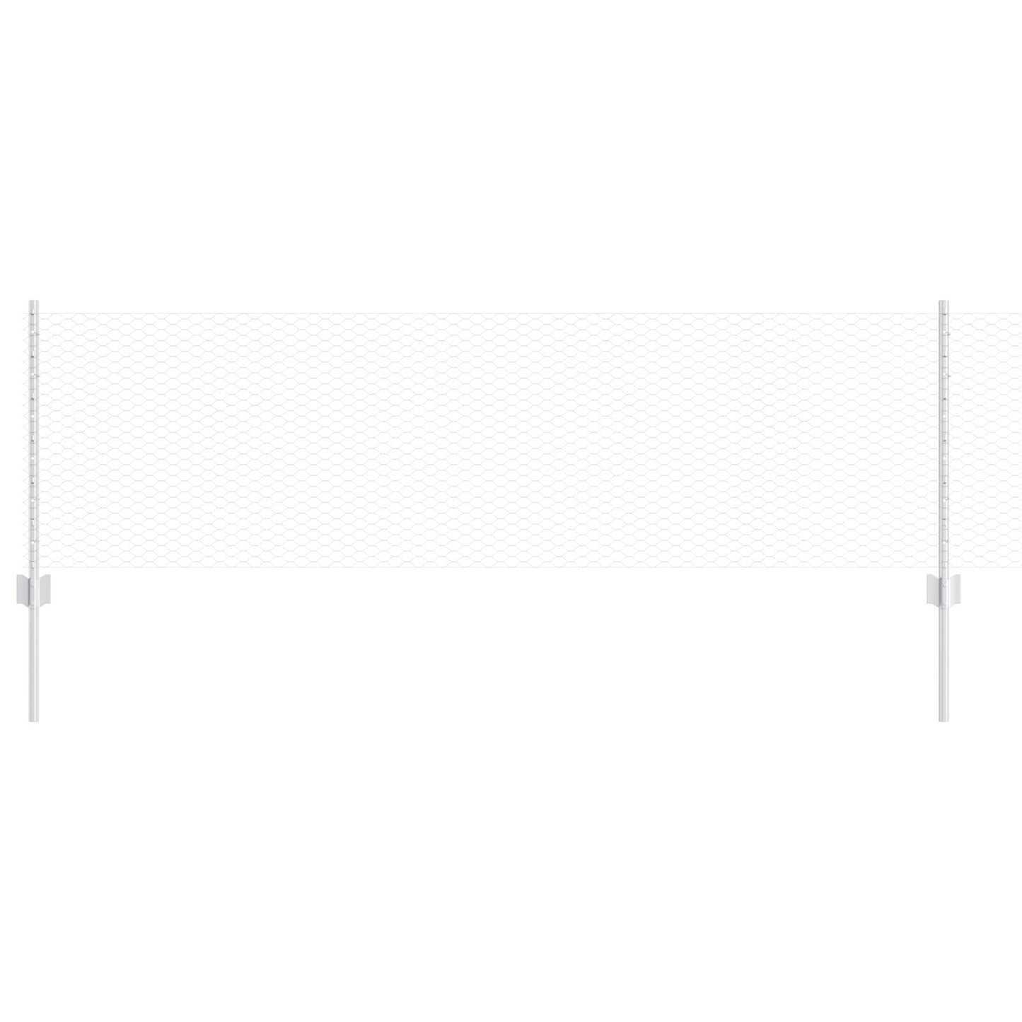 Hek Palen 5 Stuks U-Kanaal 60 Cm Gegalvaniseerd Staal,  Hexagon Hek 0.6X10 M Gegalvaniseerd Staal