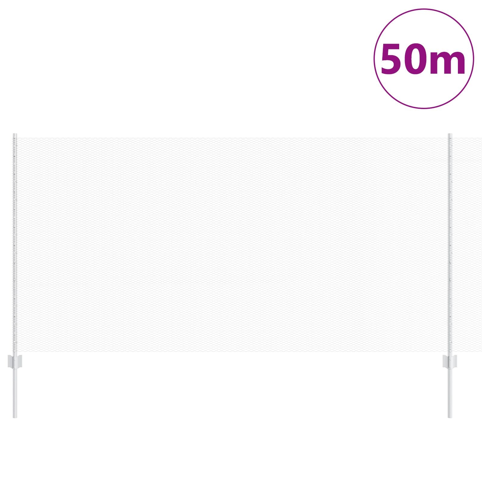 Hekpalen 22 Stuks U-Kanaal 120 Cm Gegalvaniseerd Staal,  Zeskant Hek 1,2X50 M Gegalvaniseerd Staal