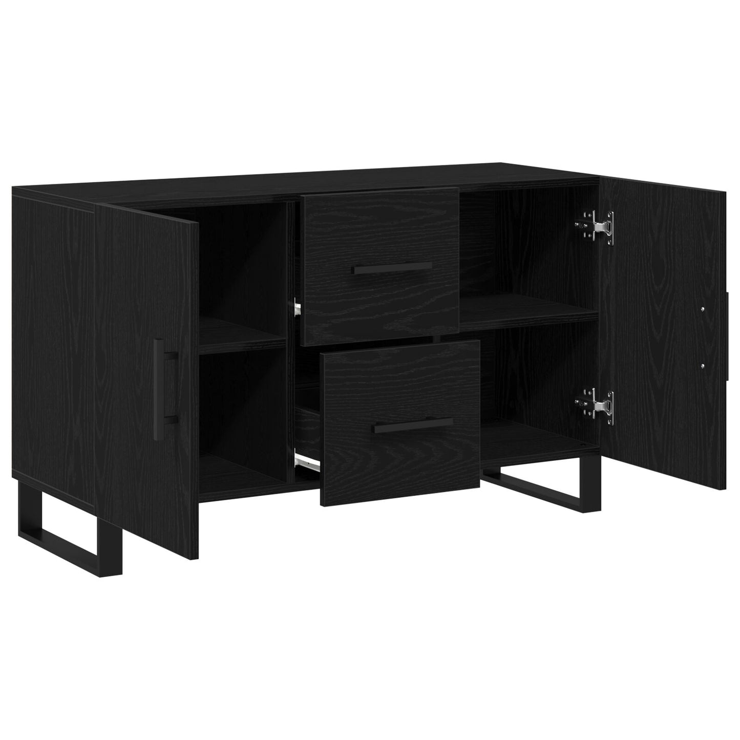 Dressoir Zwart Eiken 100X36X60 Cm Geengineerd Hout