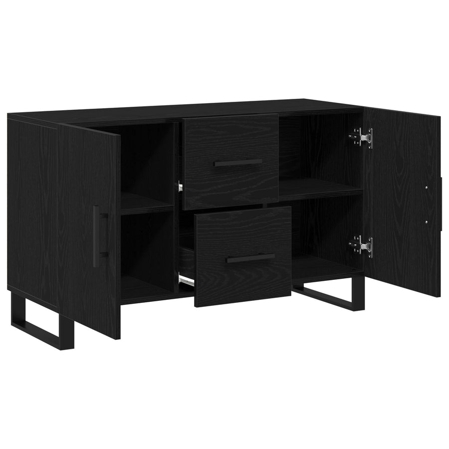 Dressoir Zwart Eiken 100X36X60 Cm Geengineerd Hout