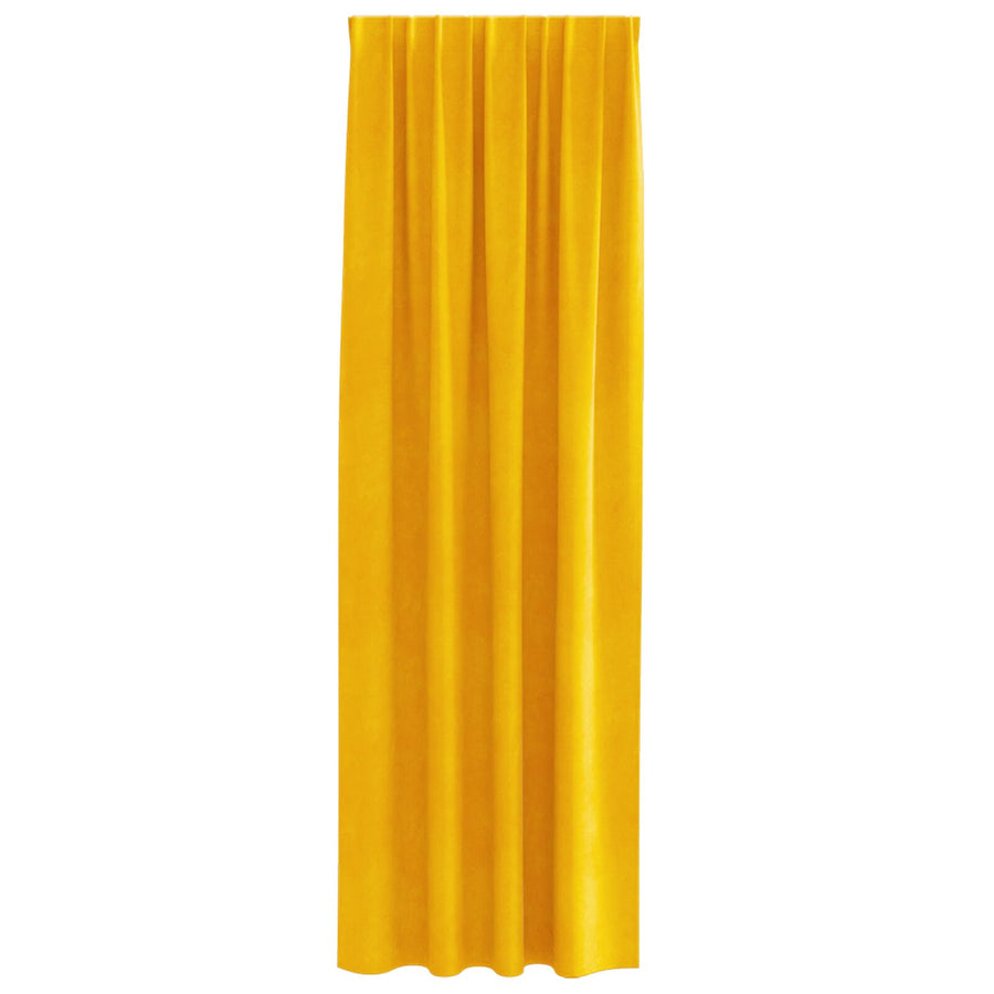 Blackout Gordijnen Met Topband 2 Stuks Velvet Mosterdgeel 140 x 225 cm met vastgenaaide tape