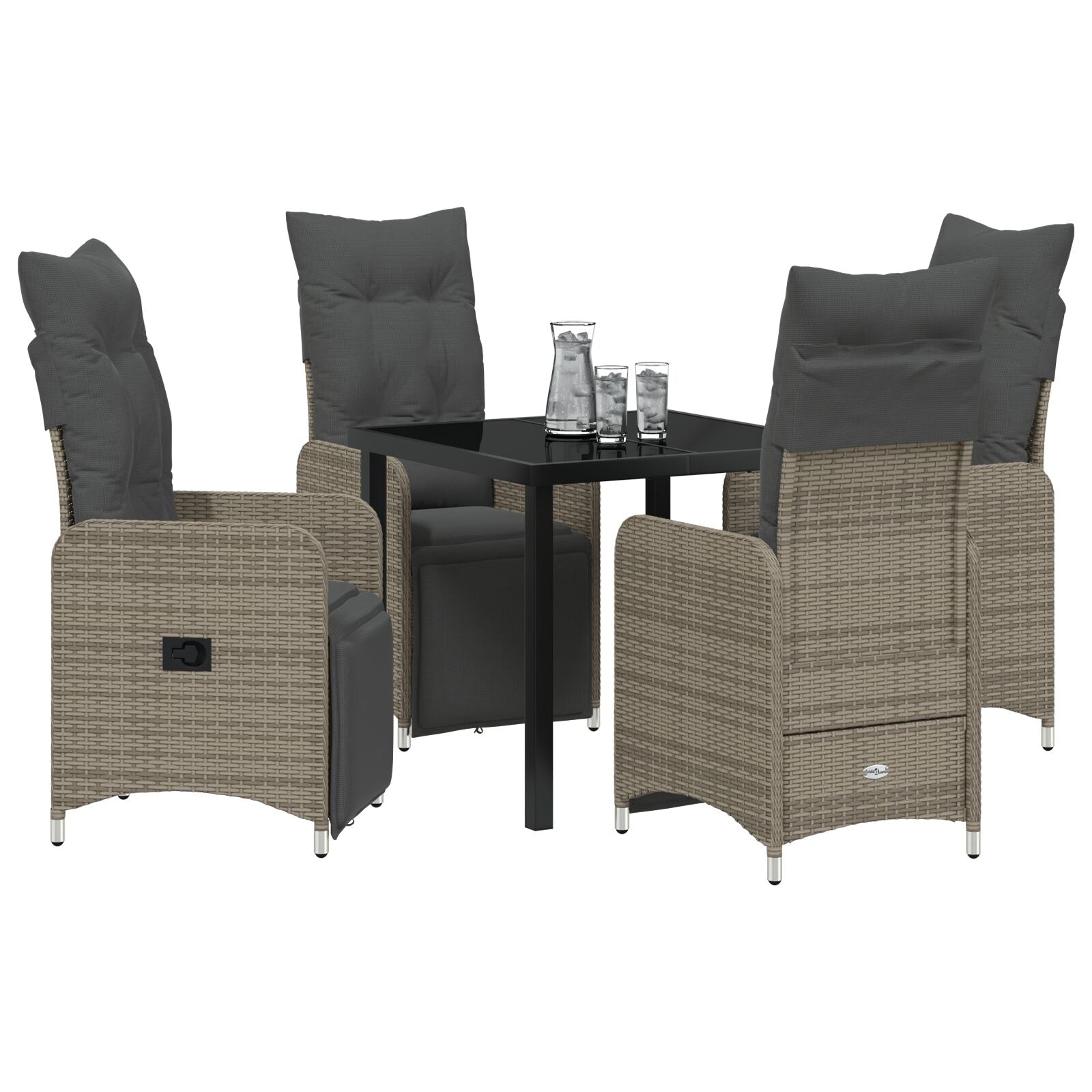 5 Delige Tuinset Met Kussens Beige Poly Rattan