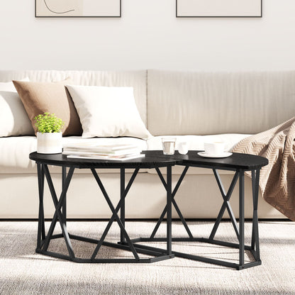 Salontafel 80X80X42 Cm Gelaagd Hout Zwart eiken