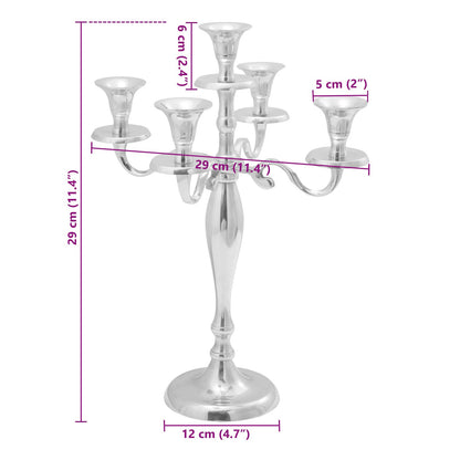 Kaarsenhouder Zilver Aluminium 29 x 29 x 40 cm