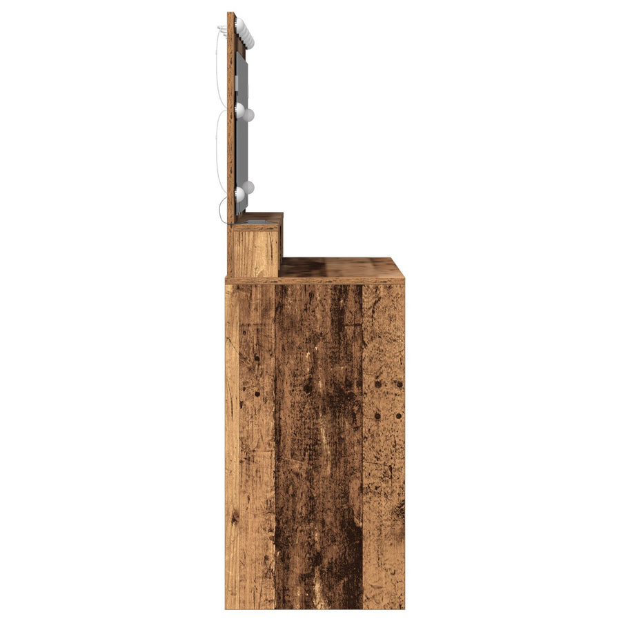 Kaptafel Met Led-Lichten - Vintage Hout - Oud hout 100 x 41 x 135 cm