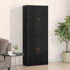 Wandkast 2 stuks zwart eiken 69,5x34x180 cm
