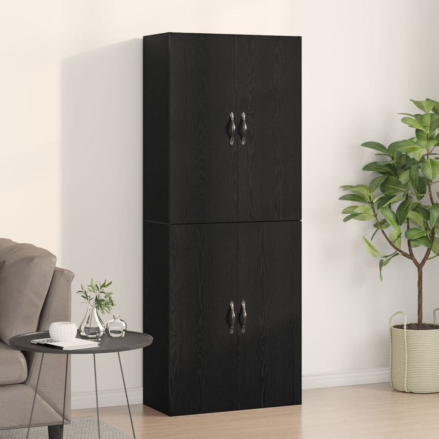 Kasten 2 Stuks Zwart Eiken 69,5X34X180 Cm Geïnvesteerd Hout