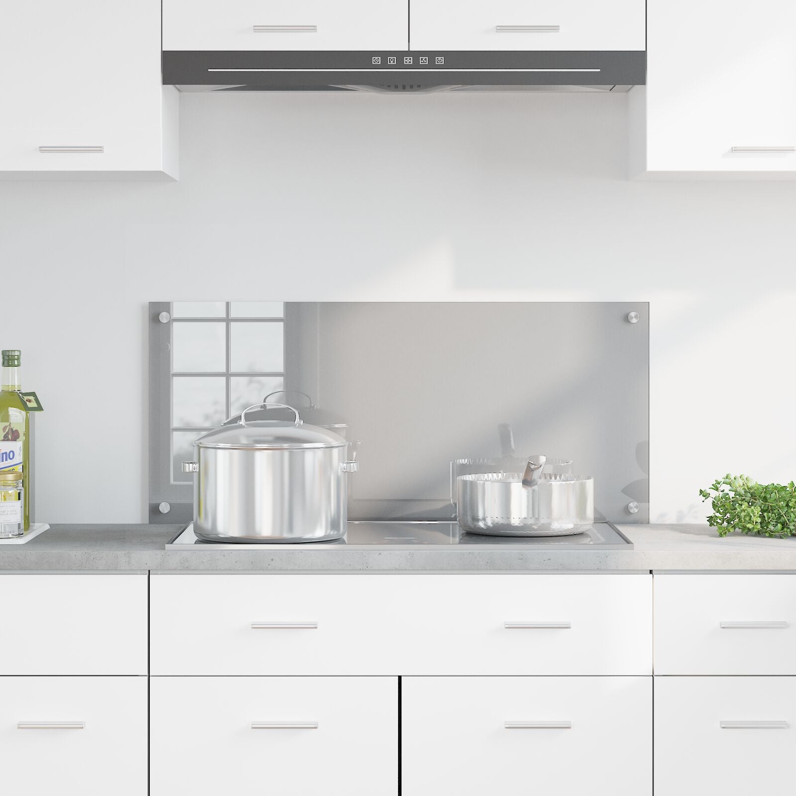 Keuken Achterwand 90X40X0,6 Cm Gehard Glas Lichtgrijs 90 x 40 cm