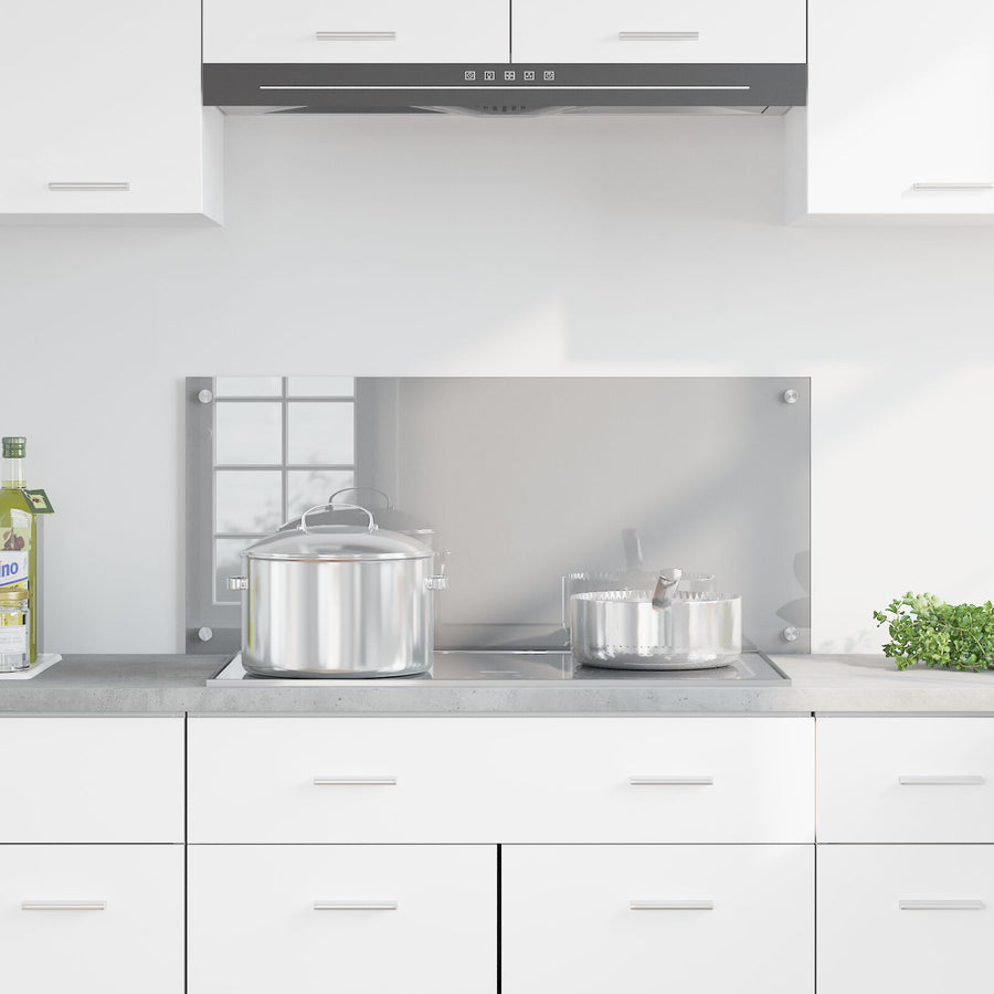 Keuken Achterwand 90X40X0,6 Cm Gehard Glas Lichtgrijs 90 x 40 cm