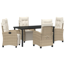 5-Delige Tuin Eetset Beige Poly Riet