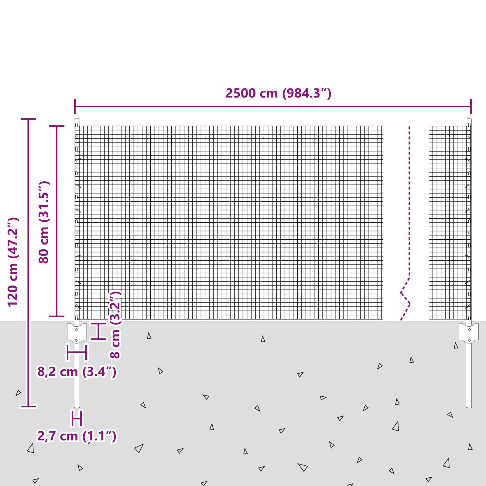 Gelast Draadhek Met 11 U-Palen Zilver 0.8X25 M Staal