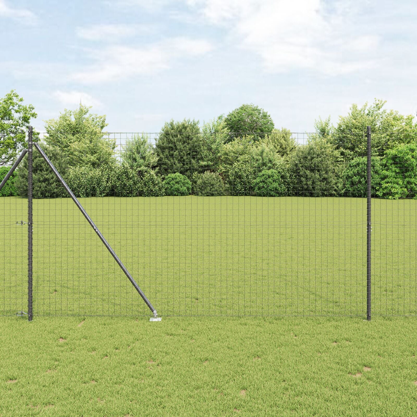 Hekpalen Met Spijker 26 Stuks Ø32 Mm Gegalvaniseerd Staal Grijs 170 cm 26x puntige paal