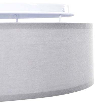 Inbouw Plafondlamp Ø 38 Cm Stof E27 Ø38 x 13,5 cm Grijs zonder sterrenlampenkap