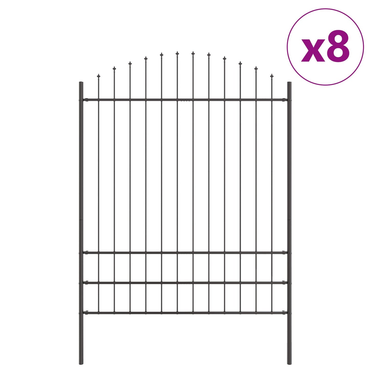 Tuinafscheiding Met Hoektop 13,6X2 M Staal Grijs 13,6 m 175-200 cm