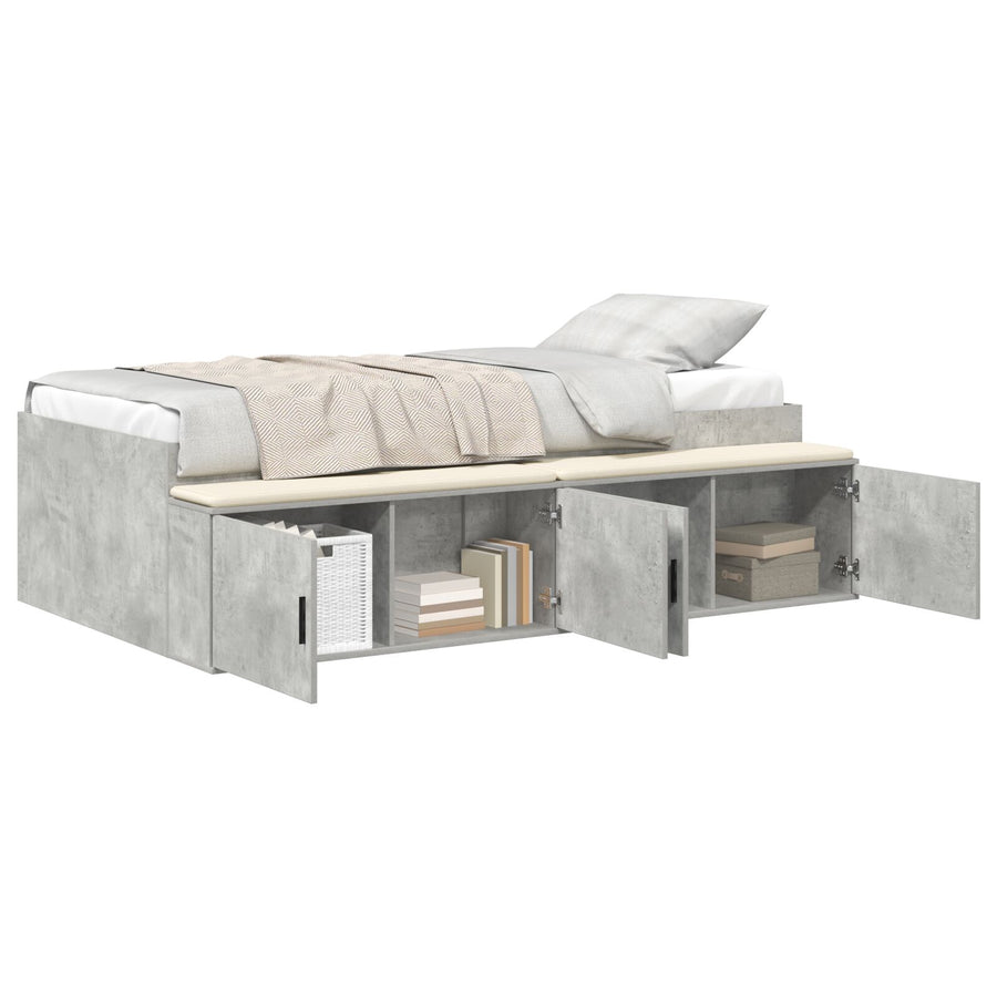 Opslagbedframe Betonnen Grijs 75X190 Cm