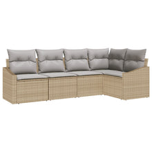 Tuin Sofa Set Set Van 5 Beige Riet Buitensofa Anders Moderne
