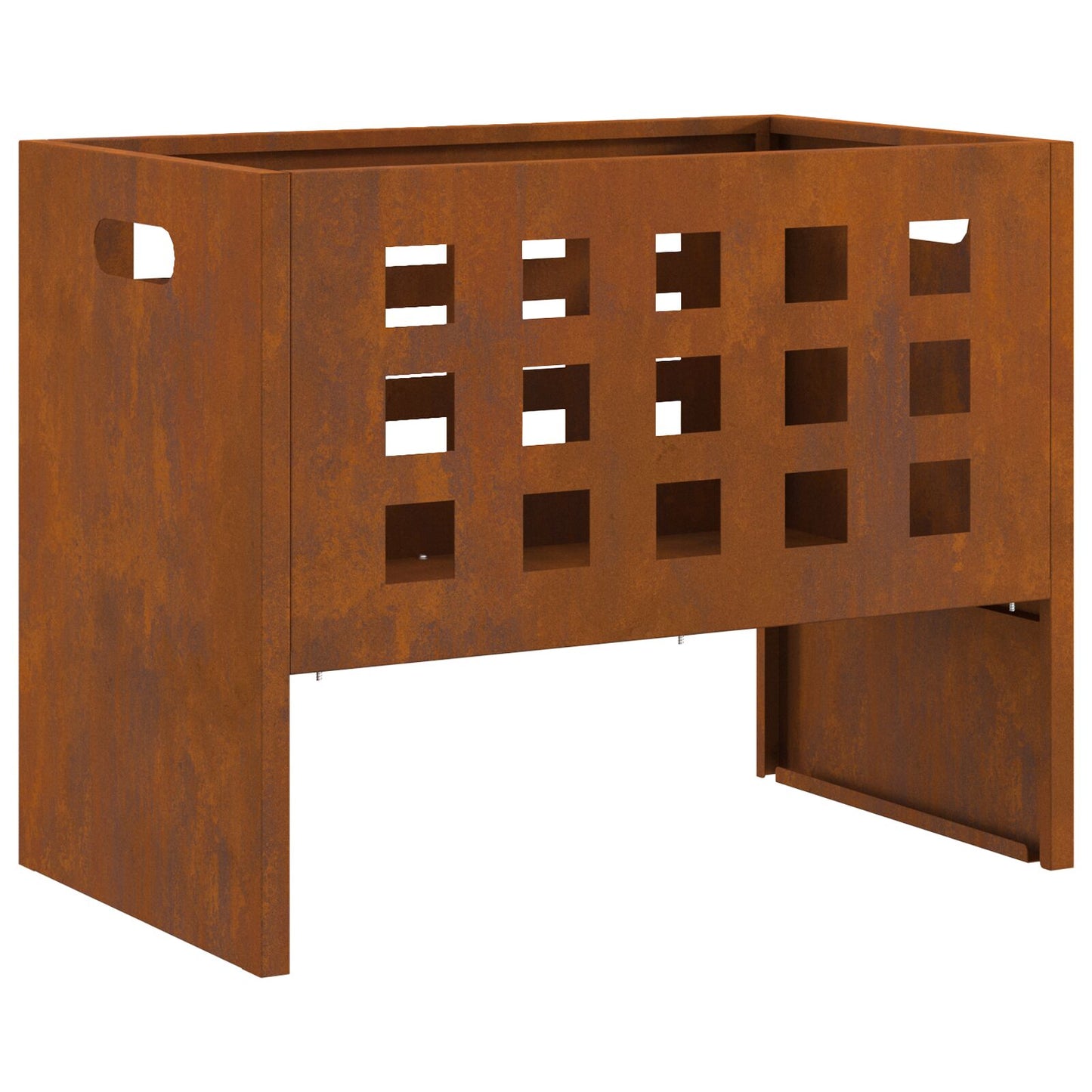 Vuurkorf Rechthoekig 50X30X40 Cm Weerbestendig Staal Weerbestendig staal/Bruin