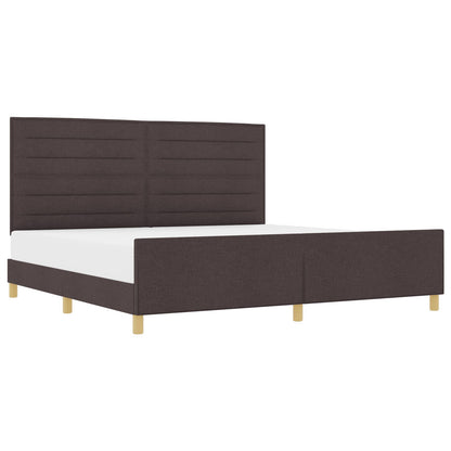 Bedframe Donkerbruin 200X200 Cm Stof Crème