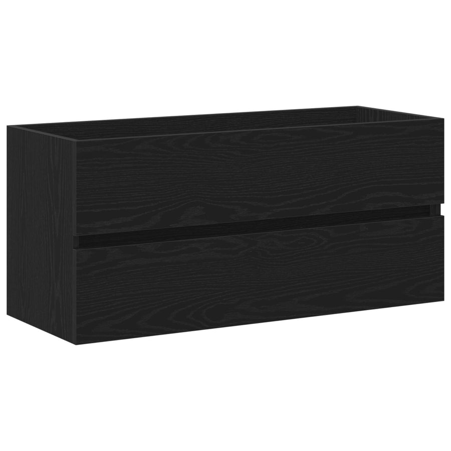 Wastafel Kast Met Ingebouwde Wastafel Zwart Eik Gefabriceerd Hout