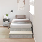 Opbergbedframe beton grijs 100 cm