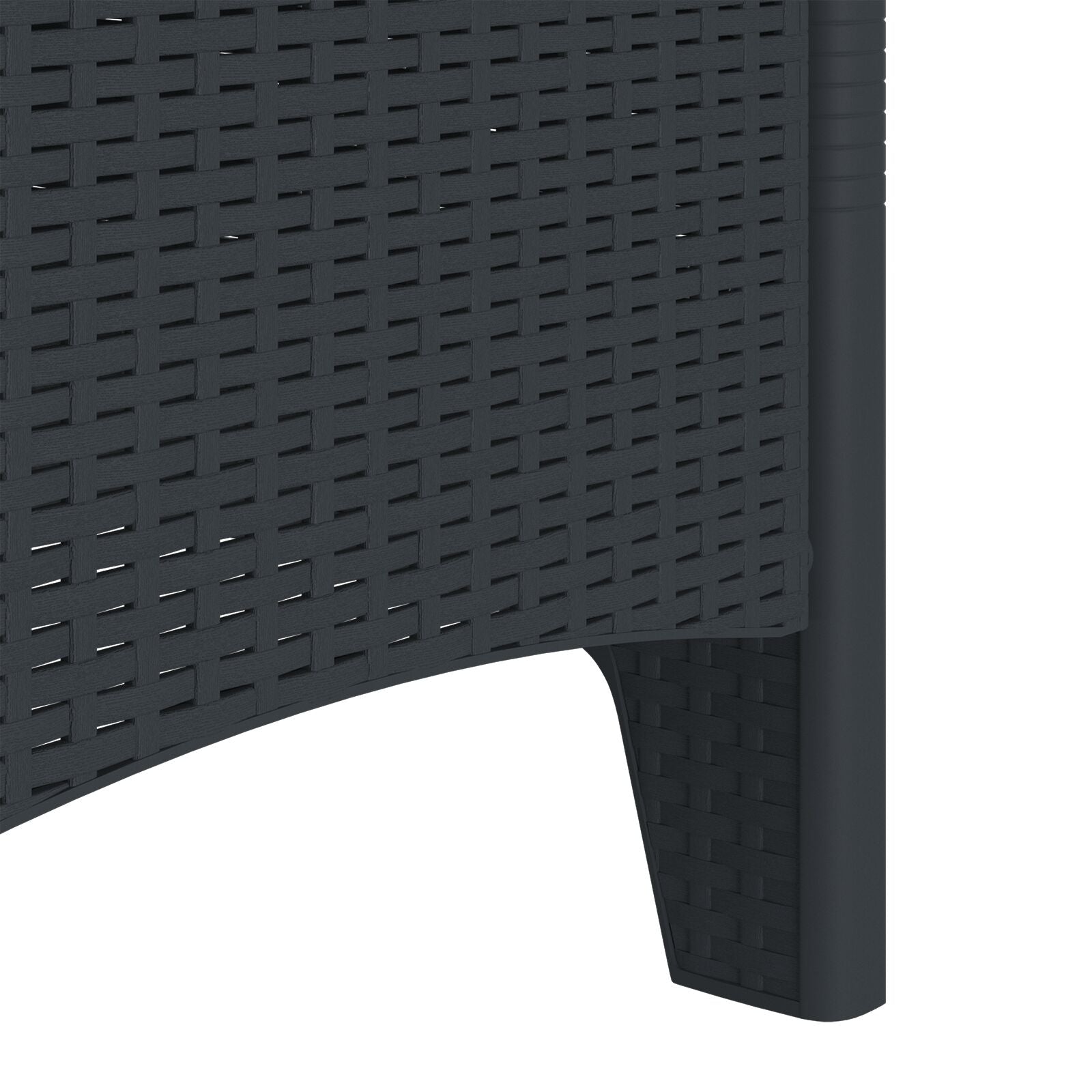 Tuinstoel Set Van 4 Poly Rattan Medium Lichtgewicht zonder kussen Anthraciet