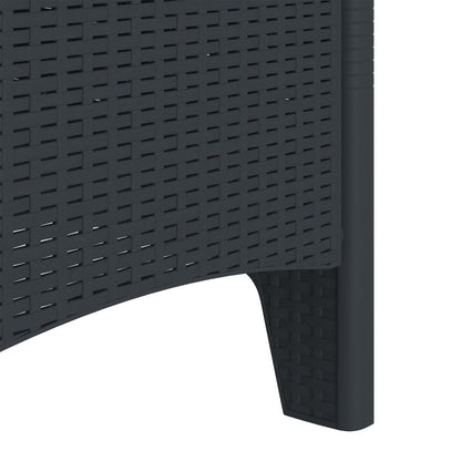 Tuinstoel Set Van 4 Poly Rattan Medium Lichtgewicht zonder kussen Anthraciet