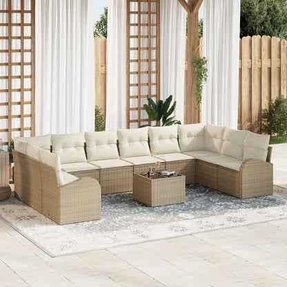 11-Delige Tuinsofa Set Met Kussens Bruin Poly Rattan