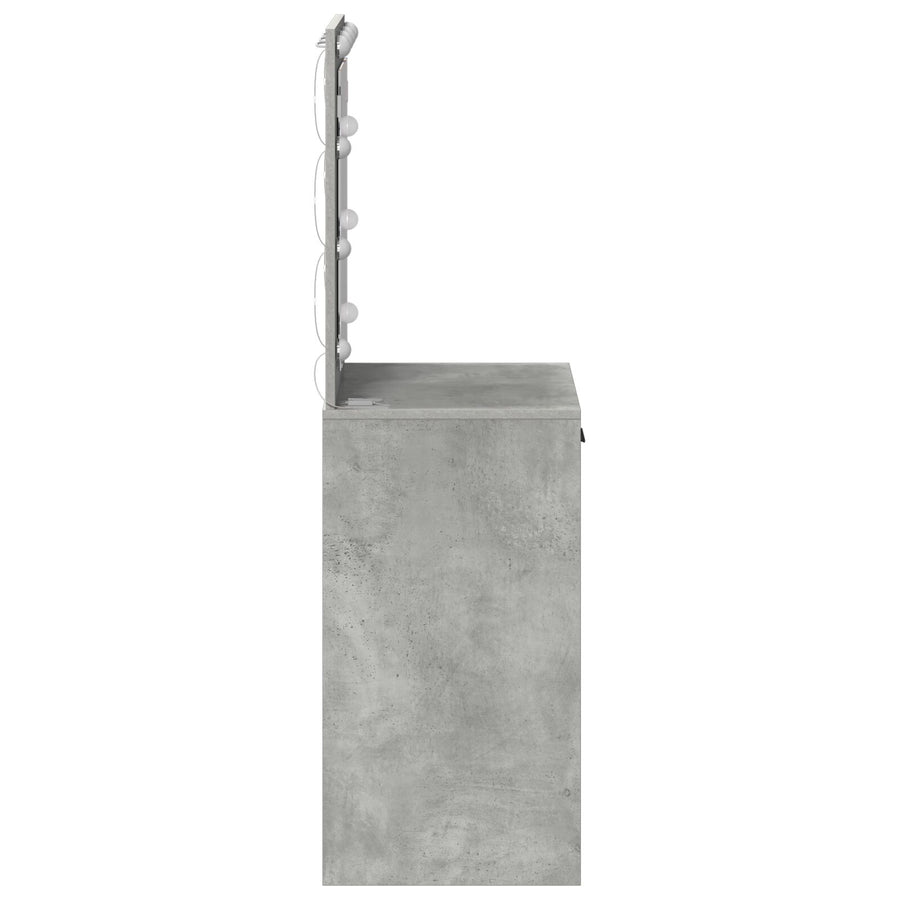 Make-Up Tafel Met Led Lichten In , Beton grijs 50 x 41 x 135 cm