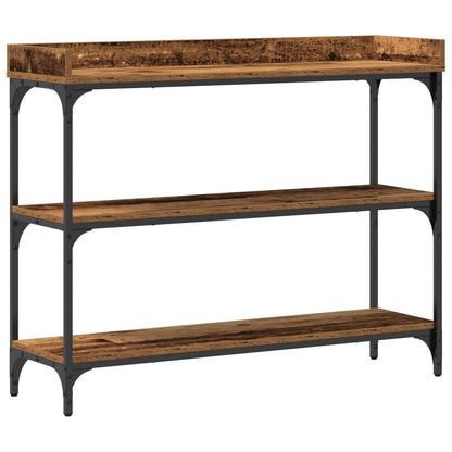 Console Tafel 100X30X80 Cm Engineered Hout En Staal Oud hout 100 cm