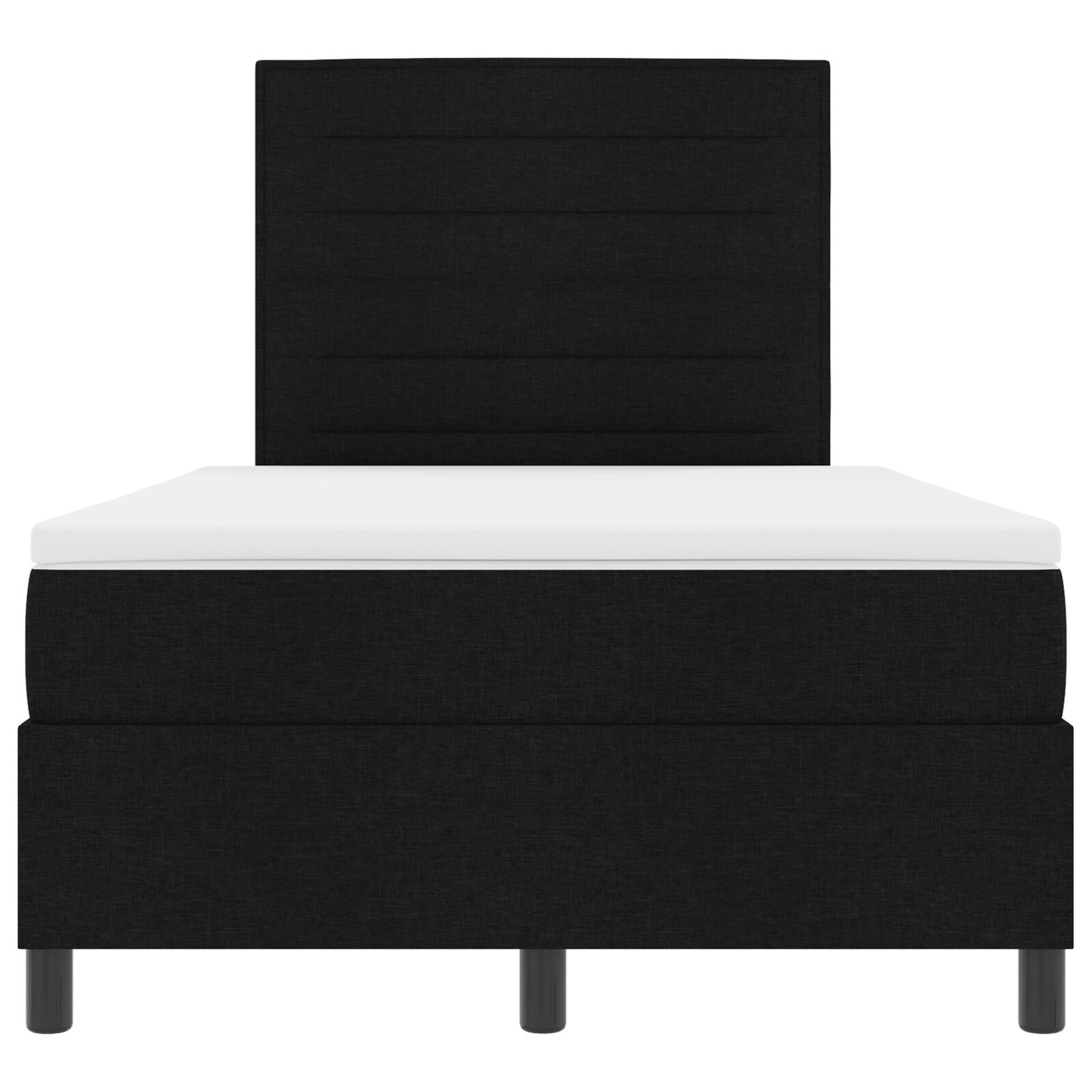 Boxspring Bed Met Matras Stof Zwart 120 x 200 cm Lijnen ontwerp