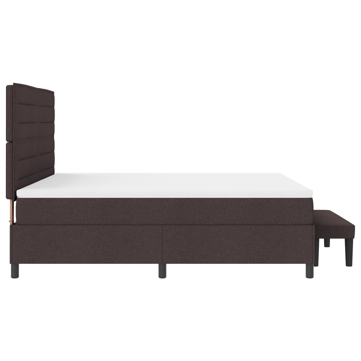 Boxspringbed Met Matras En Bank Stof Donkerbruin 180 x 200 cm Lijnen ontwerp