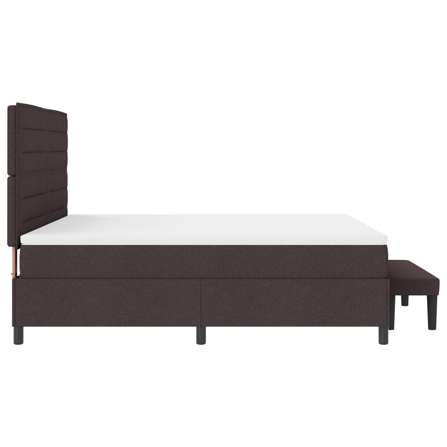 Boxspringbed Met Matras En Bank Stof Donkerbruin 180 x 200 cm Lijnen ontwerp