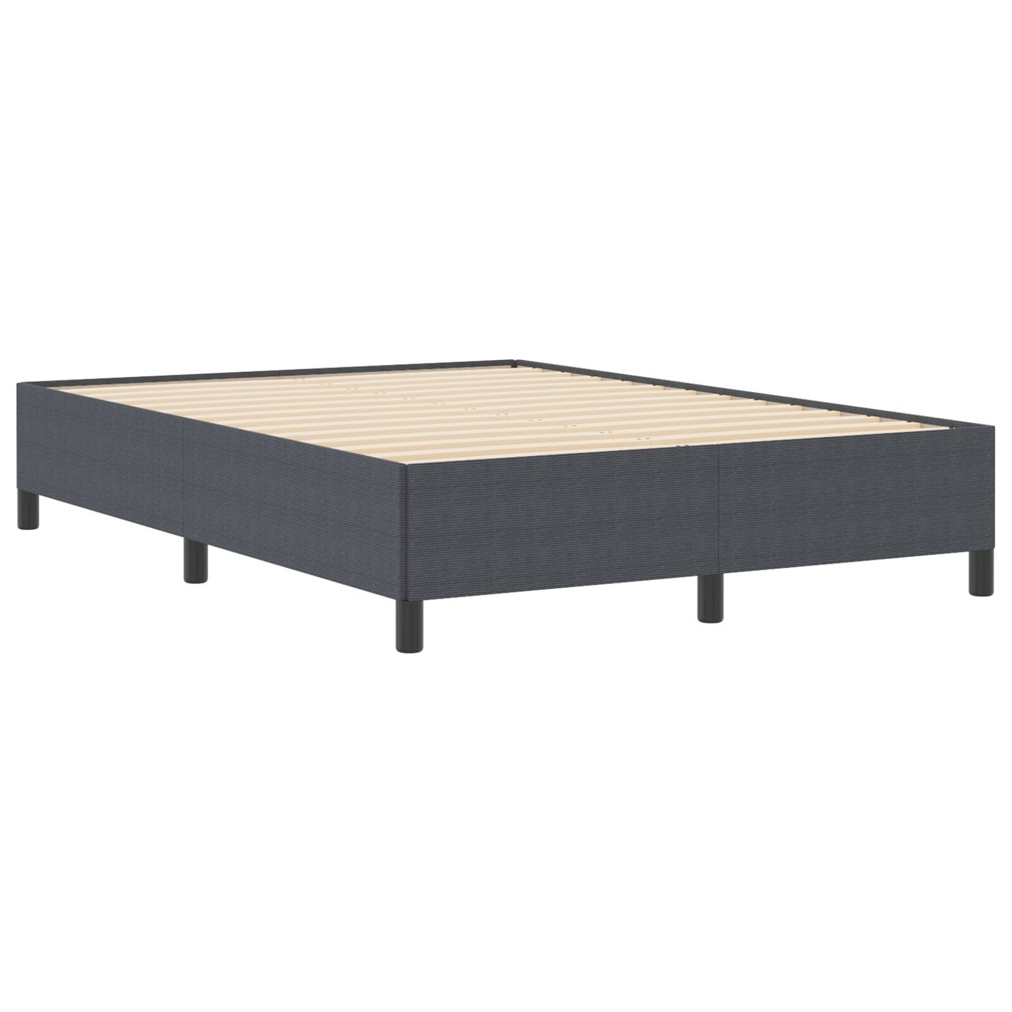 Bed Frame Corduroy Stof Donkergrijs 140 x 200 cm