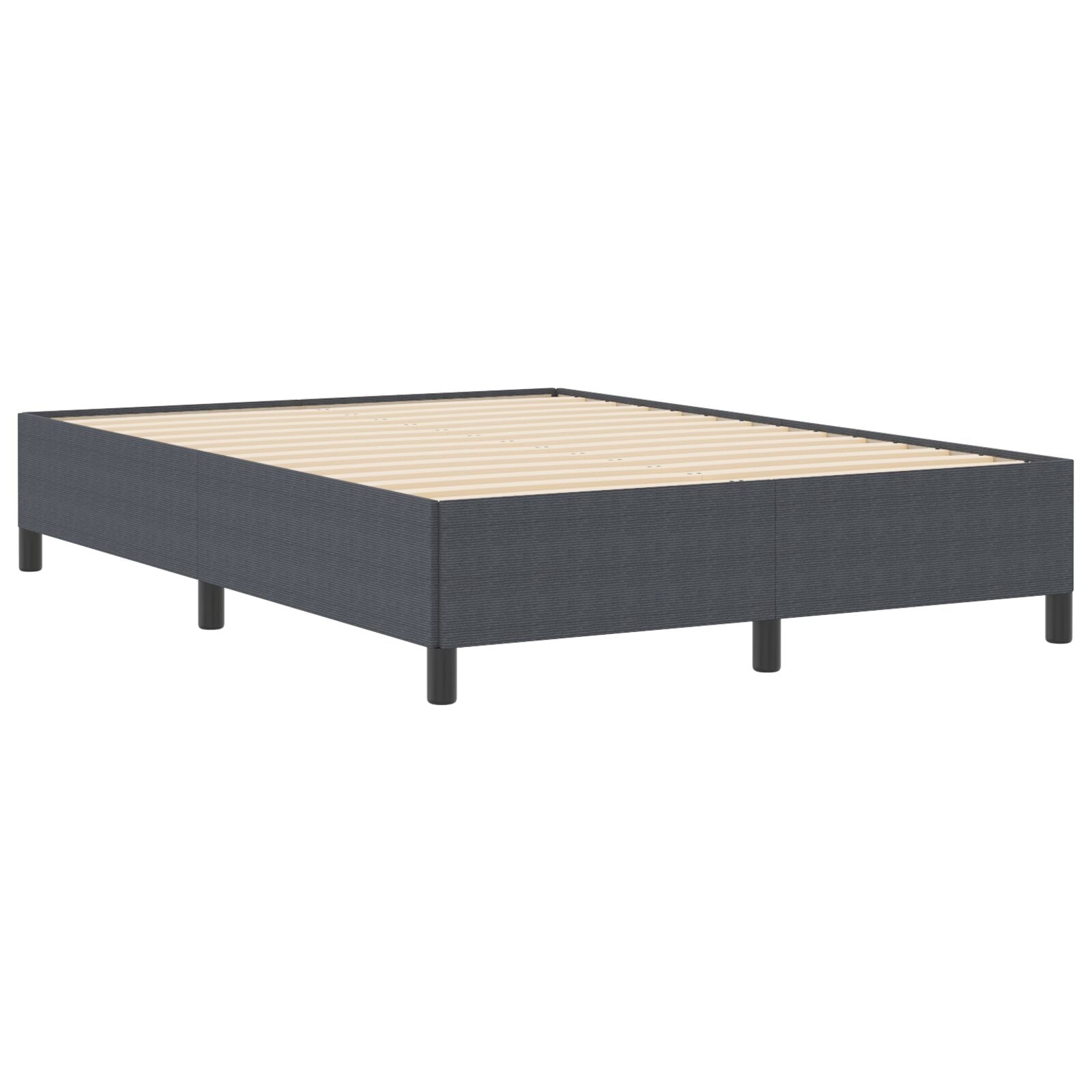 Bed Frame Corduroy Stof Donkergrijs 140 x 200 cm