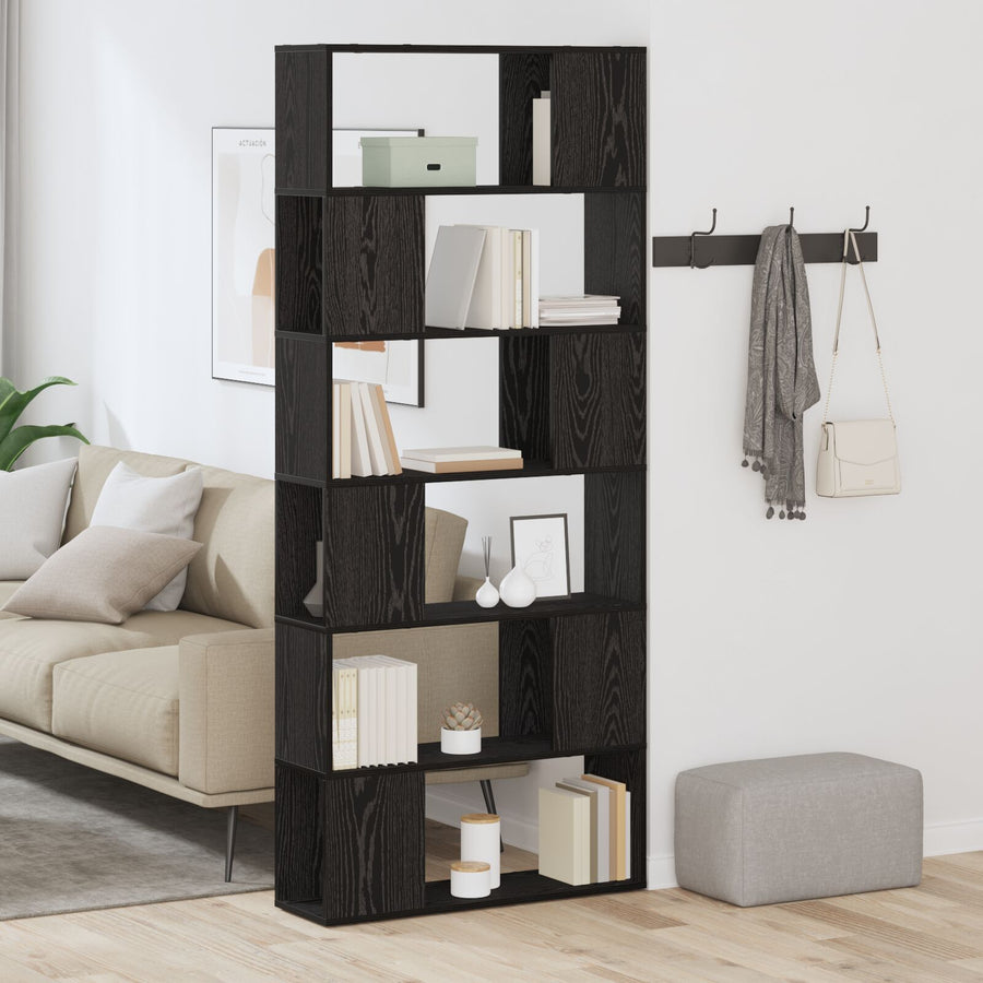 Boekenplank Ingenieurshout Zwart eiken 80 x 24 x 186 cm