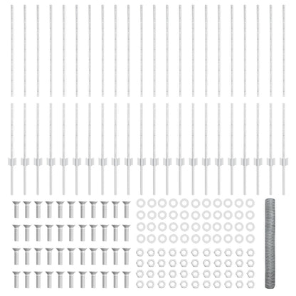 Hekpalen 22 St U-Channel 120 Cm Gegalvaniseerd Staal,  Zeshoekig Hek 1.2X50 M Gegalvaniseerd Staal