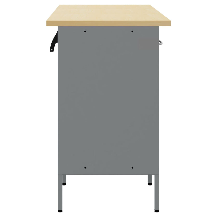 3-Delige Werkkast Set En Grijs Van Geengineerd Hout En Staal 3x (84/84/85 cm) Zwart 3x kast