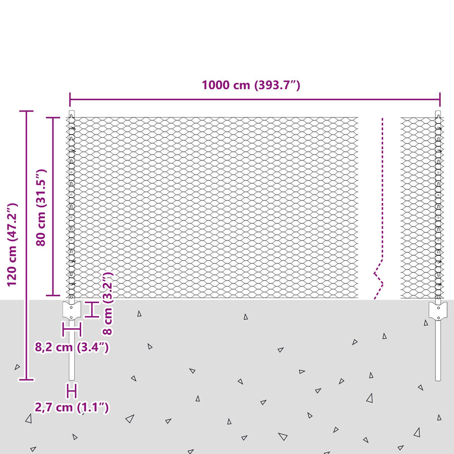 Hekpalen 5 St U-Channel Groen 80 Cm Staal,  Zeshoekig Hek Groen 0.8X10 M Staal