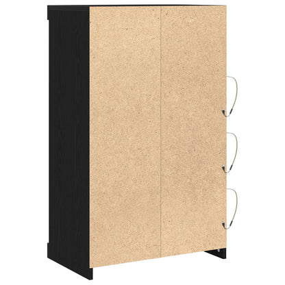 Dressoir Met Led-Verlichting Zwart Eiken 60,5X37X100 Cm